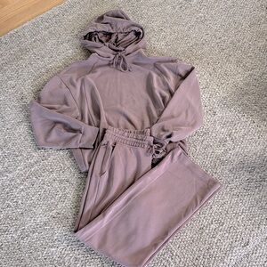 Athleta Mauve Track Pants & Hoodie Set